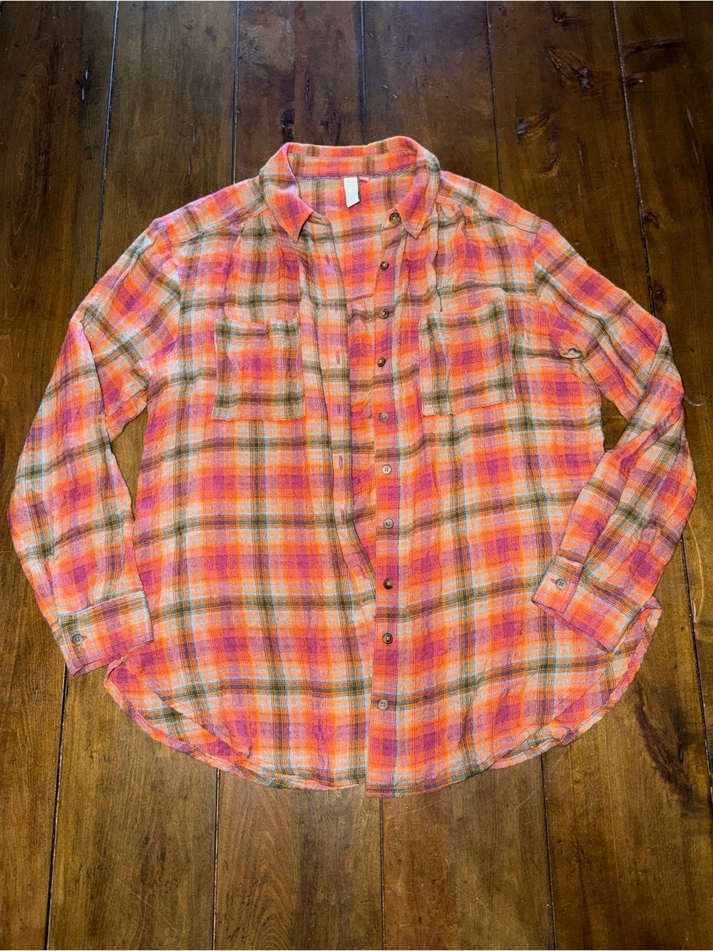 Anthropologie Pilcro Plaid Button Down Oversized Flannel Shirt